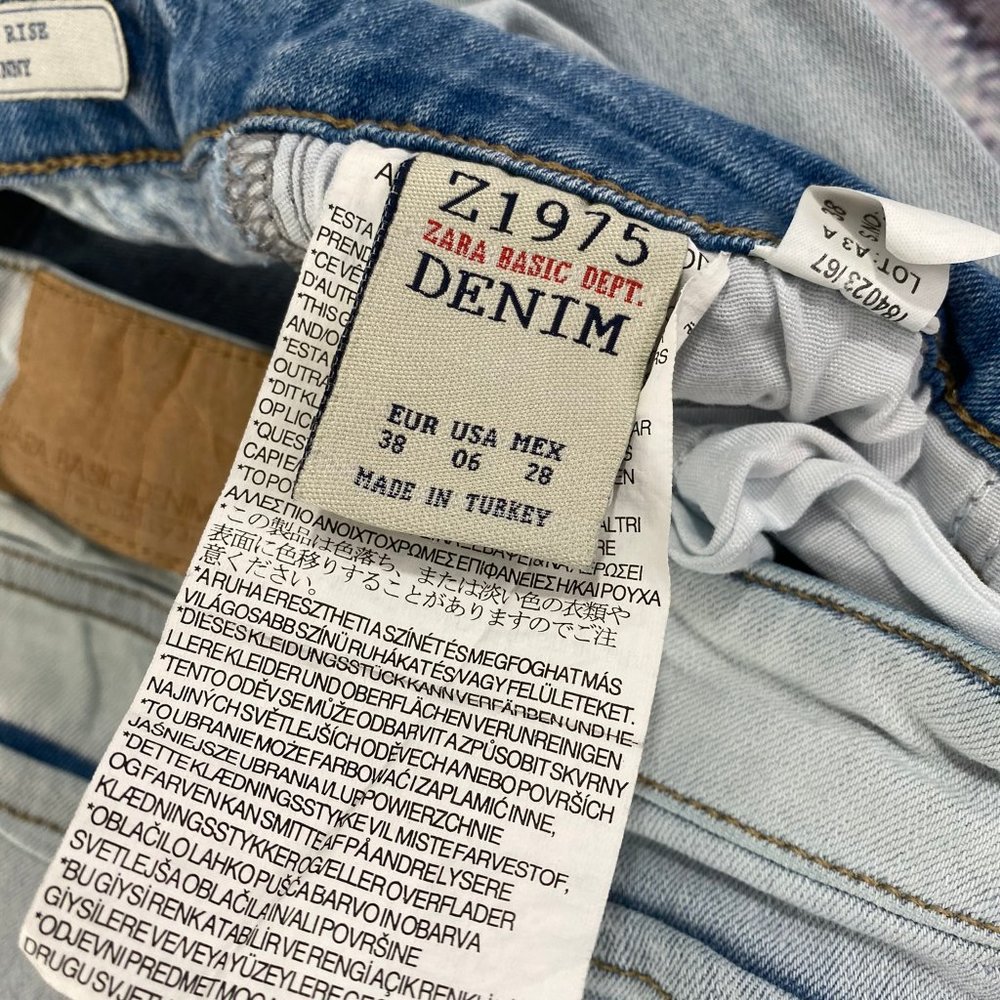 Zara Denim Basic Z1975 Jeans Mid Rise Skinny Blue - Picture 8 of 9